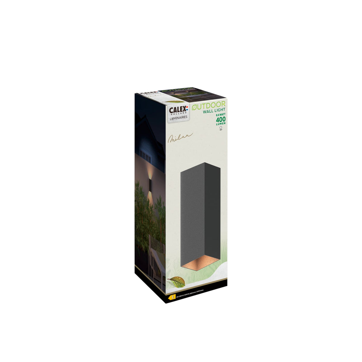 LED utevegglampe Rectangle opp og ned svart 23 cm IP54 montert