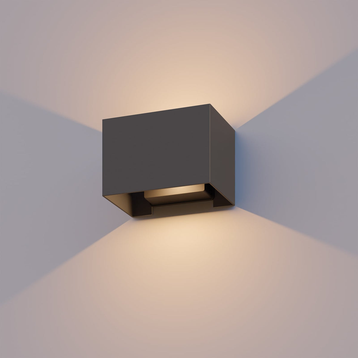 LED utevegglampe Rectangle opp og ned antrasitt IP54 front