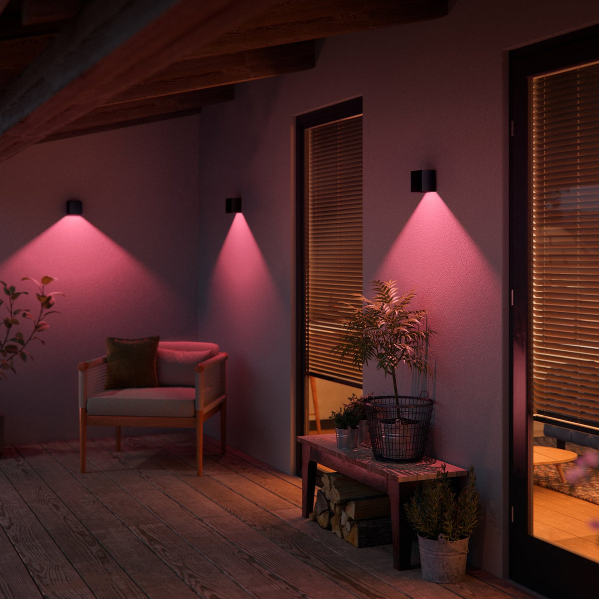 LED utevegglampe Resonate styrt med Philips Hue app