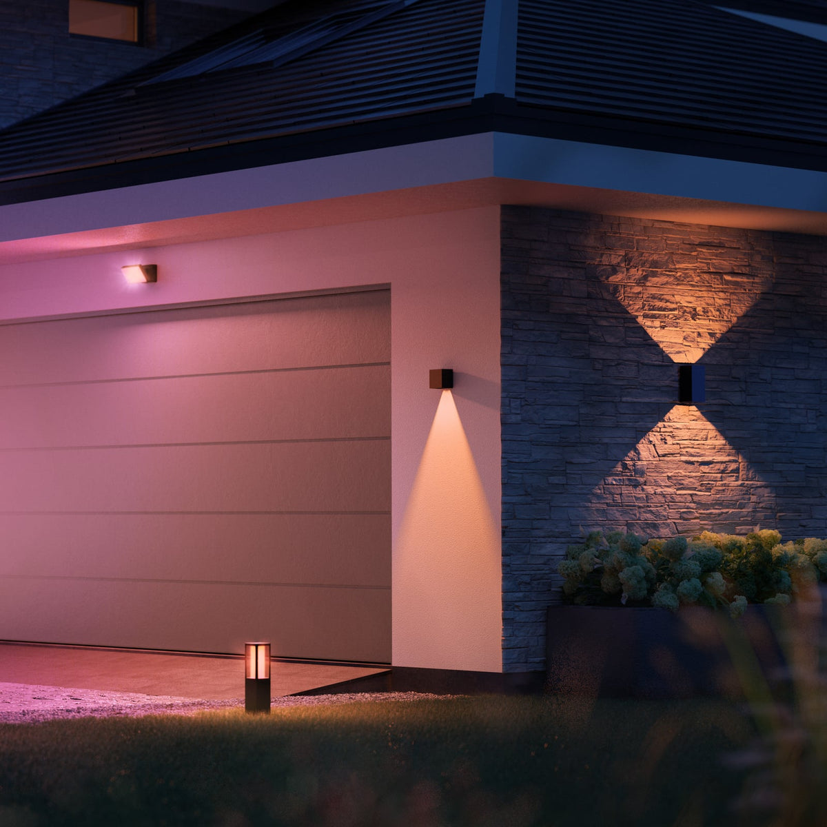 LED utevegglampe Resonate fargevalg RGB