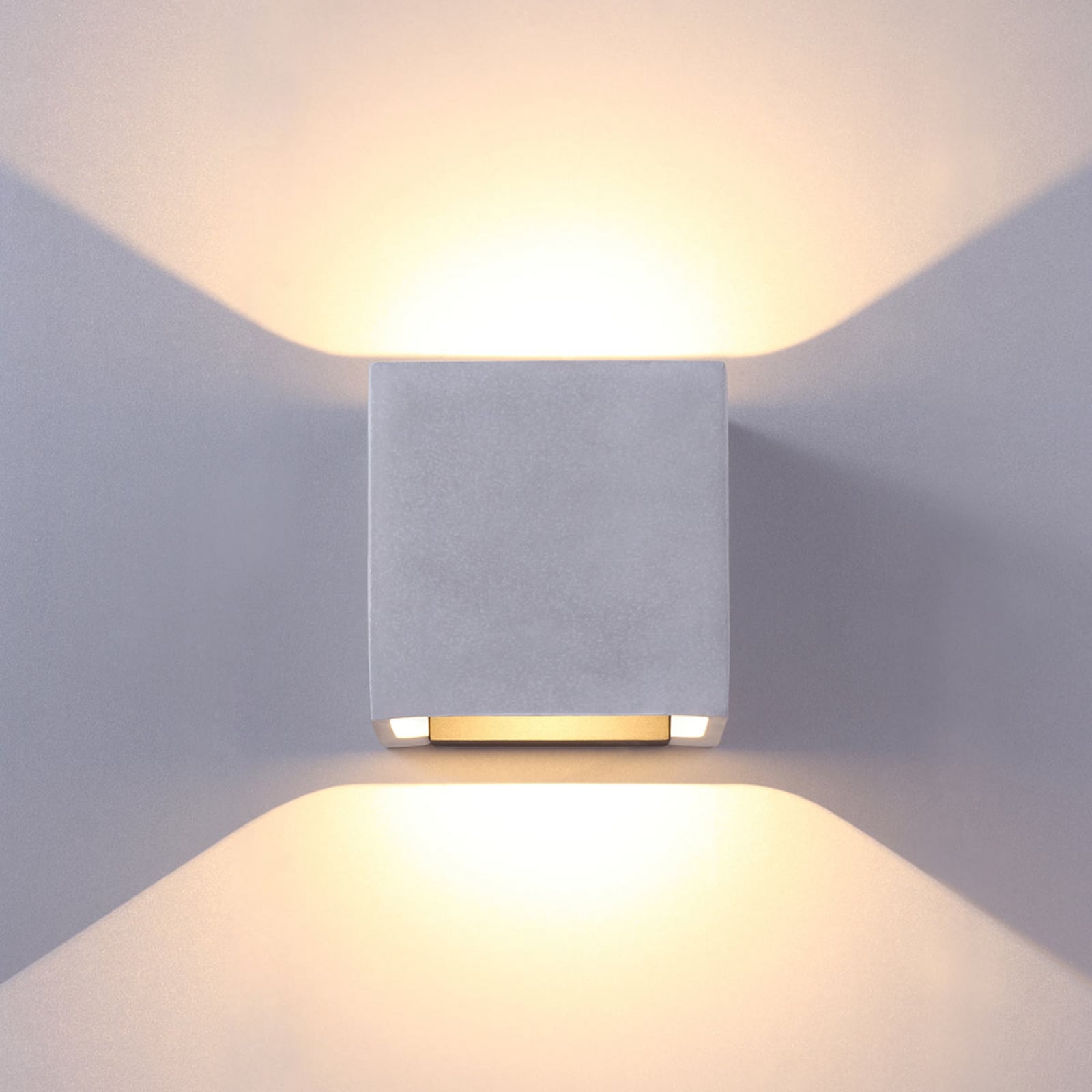 LED utevegglampe Riak betong grå opp/ned IP65 13 cm forfra