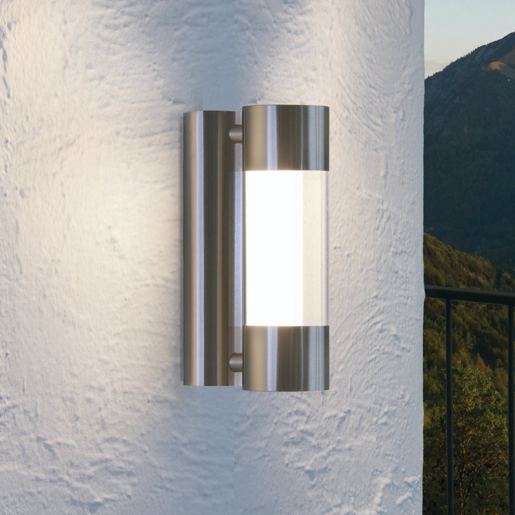 LED utevegglampe Robledo rustfritt stål IP44 forfra