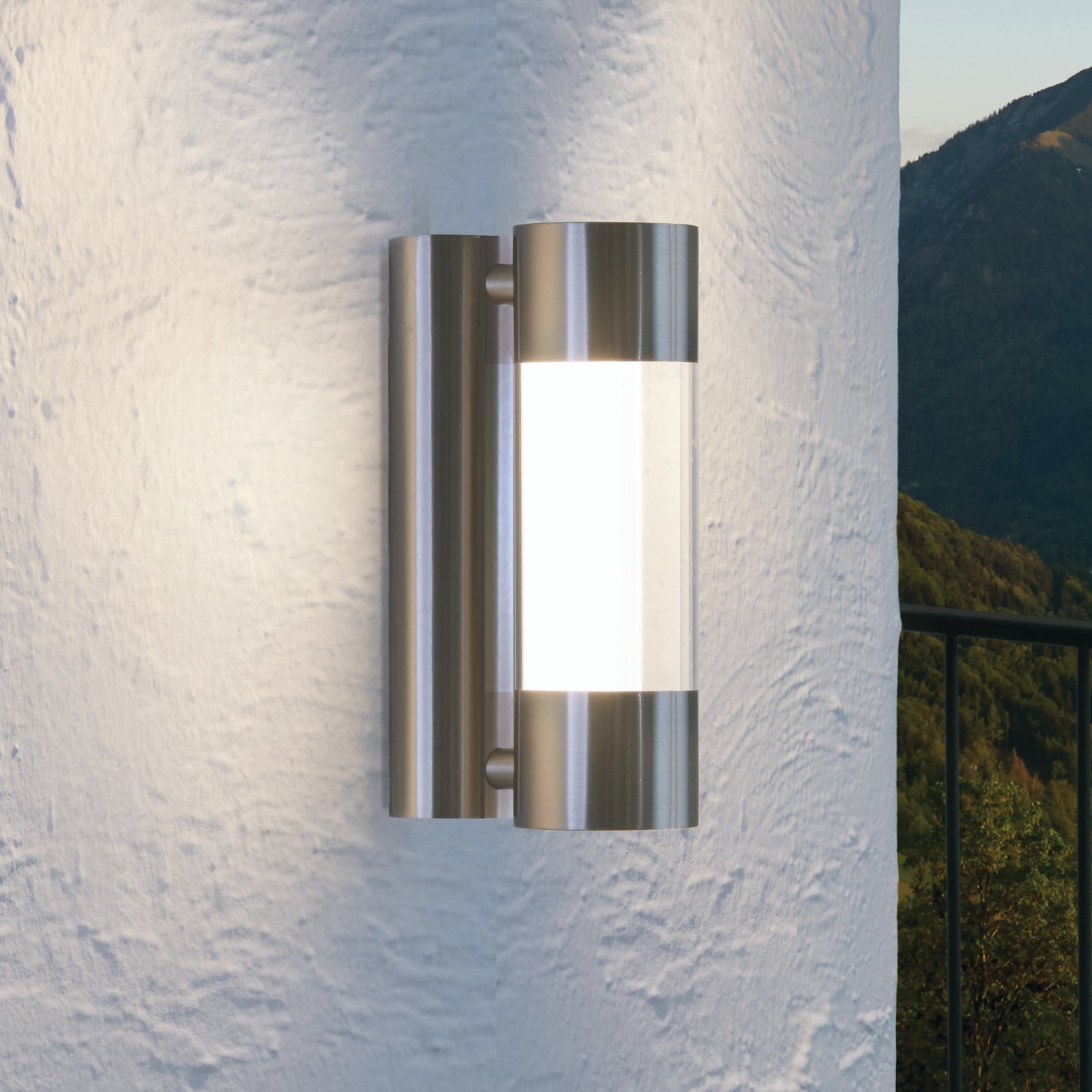 LED utevegglampe Robledo rustfritt stål IP44 forfra
