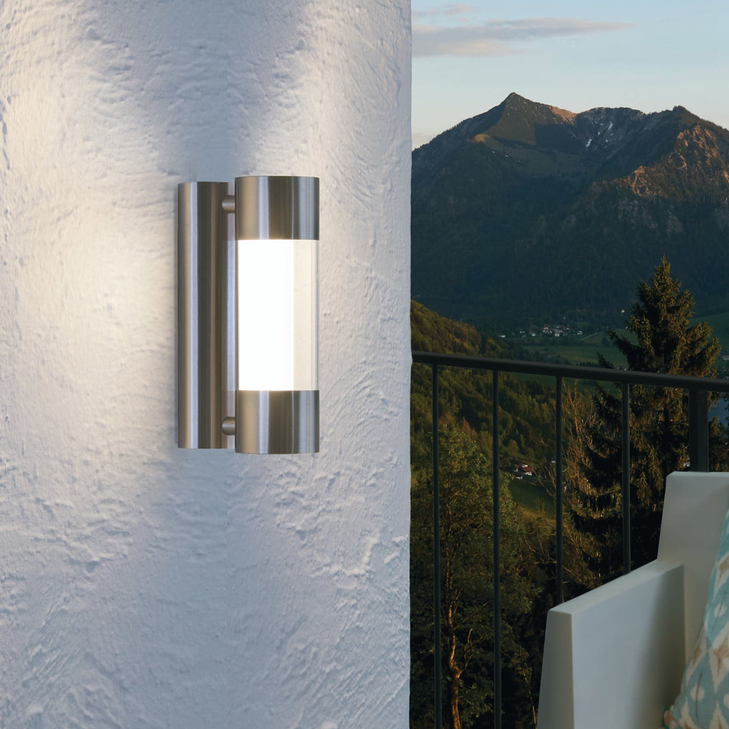 LED utevegglampe Robledo rustfritt stål IP44 bakside