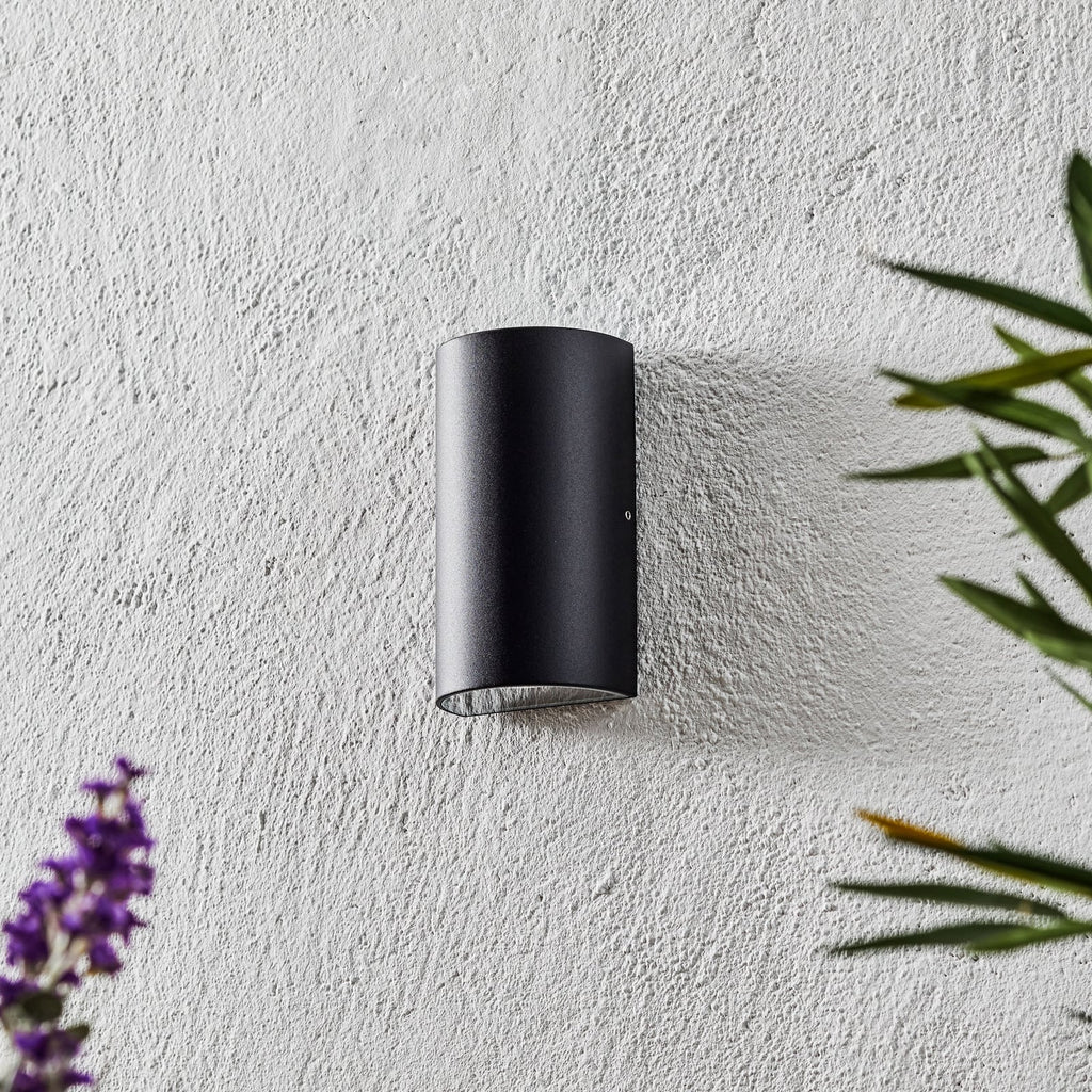 LED utevegglampe Rold rund opp og ned svart bakside
