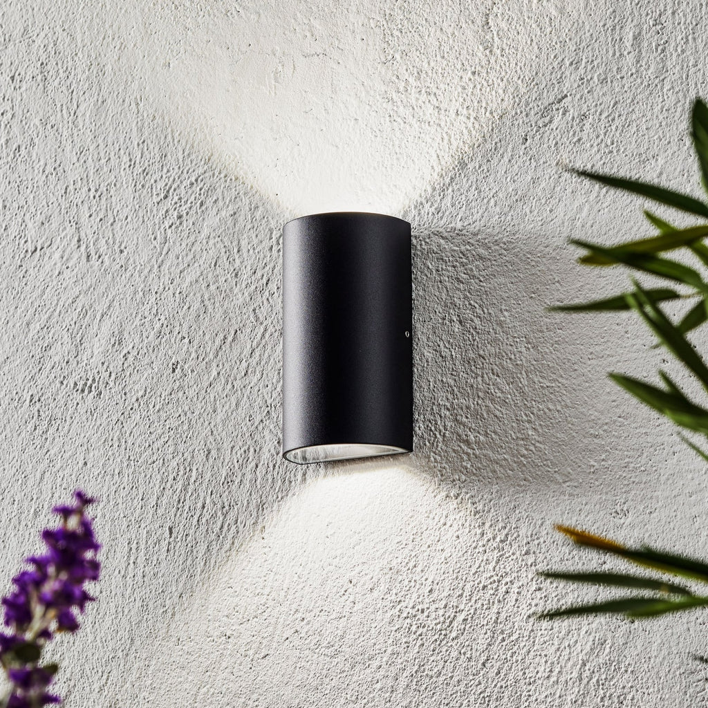 LED utevegglampe Rold rund opp og ned svart front