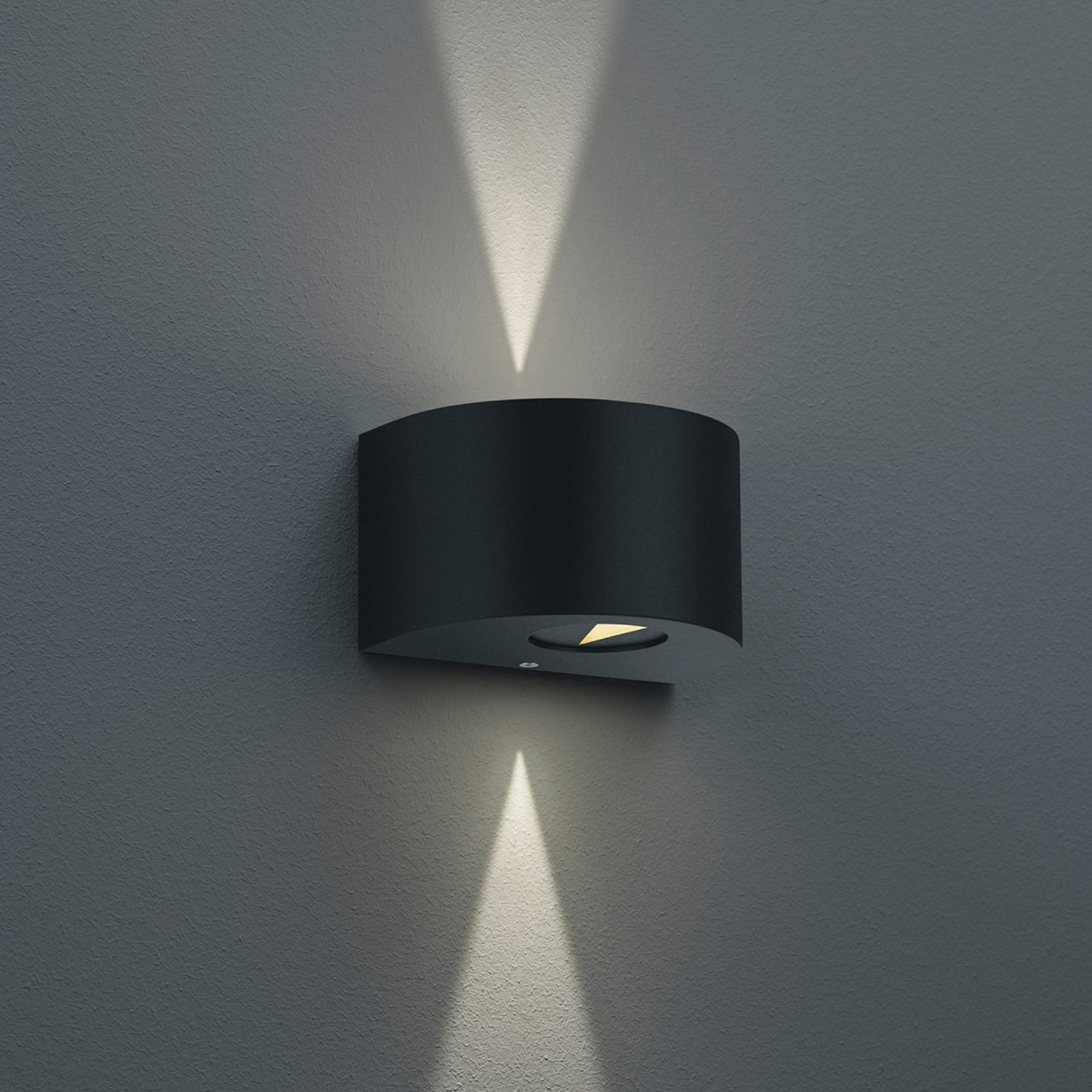 LED utevegglampe Rosario rund svart opp/ned IP44 - Reality detalj