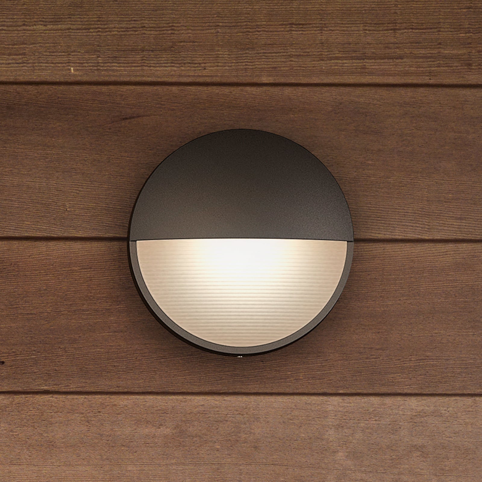 LED utevegglampe rund antrasitt Ø21 cm Philips forfra