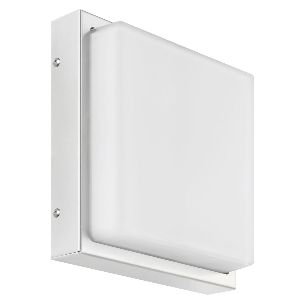 LED utevegglampe rustfritt stål 25x25 cm 13W IP44 montert på vegg