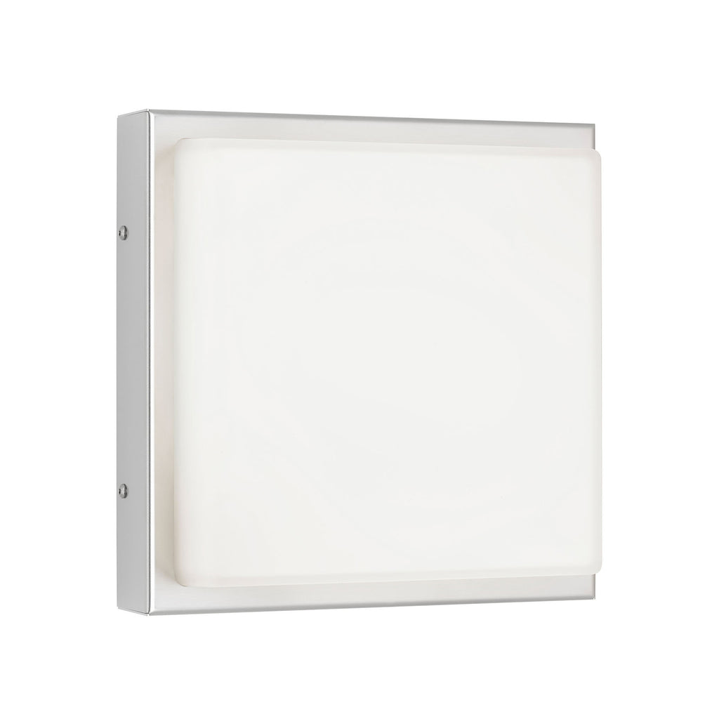 Nærbilde av materialer i LED utevegglampe rustfritt stål 25x25 cm 13W IP44