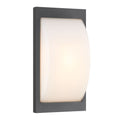 LED utevegglampe rustfritt stål grafitt opalglass 33 cm IP44 forfra