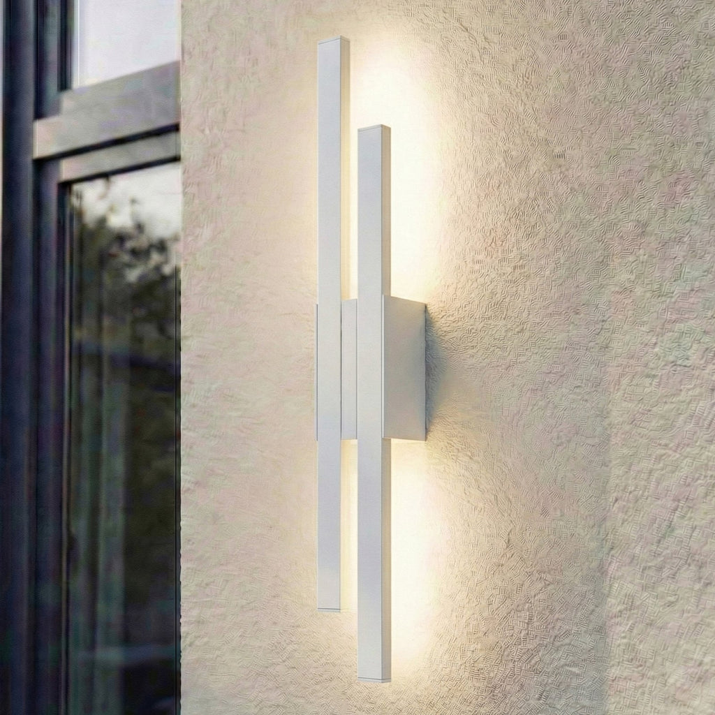 LED utevegglampe Sakari hvit aluminium 59 cm forfra