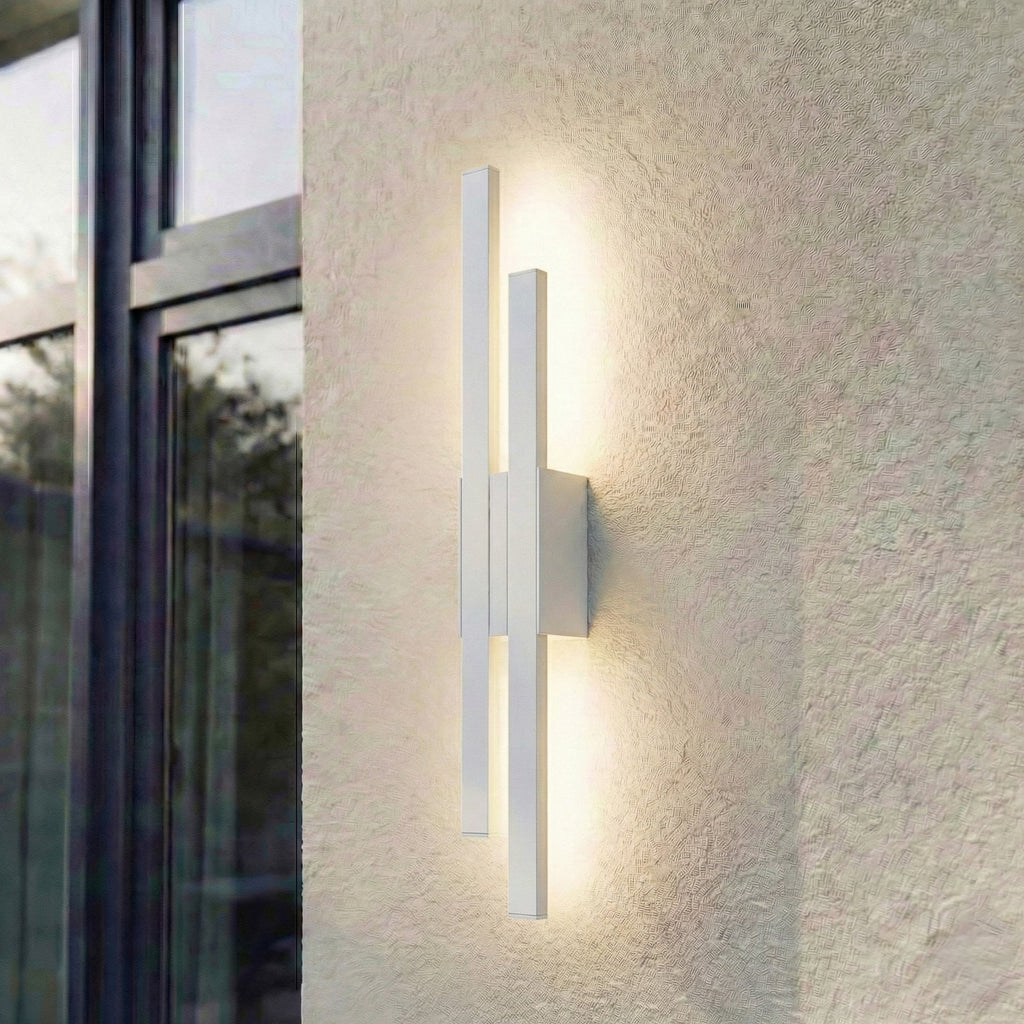 LED utevegglampe Sakari hvit aluminium 59 cm bakside