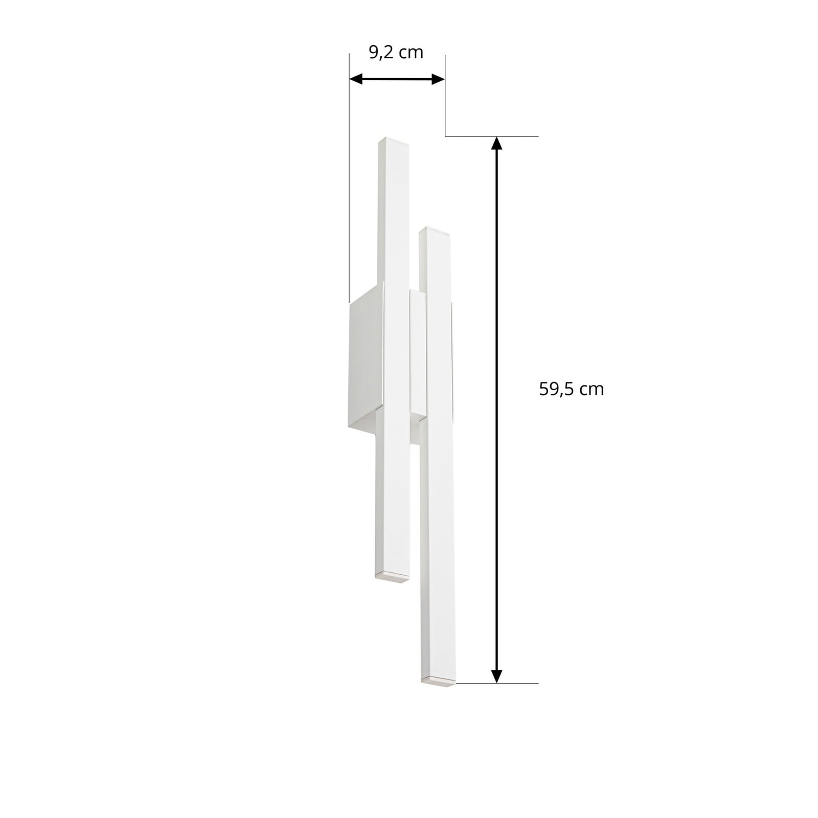 Detalj av LED utevegglampe Sakari hvit aluminium 59 cm