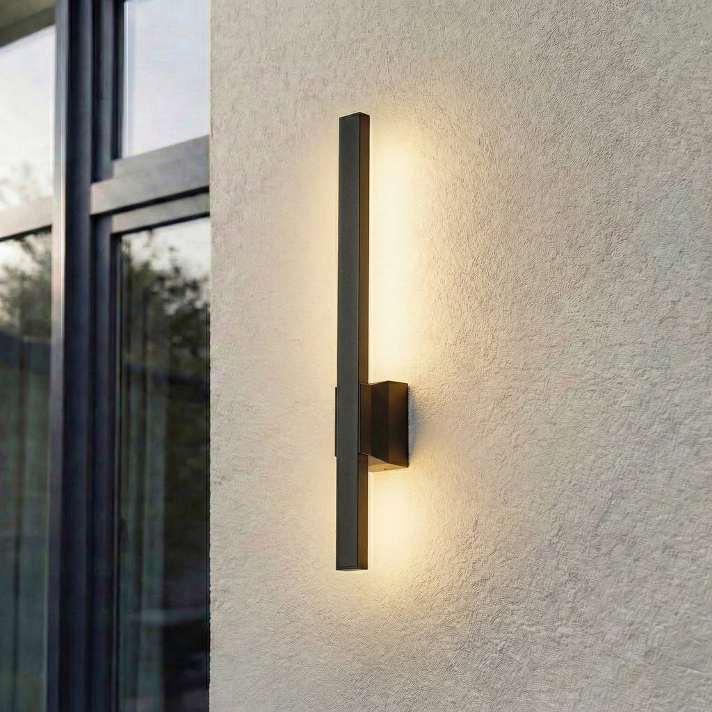 Bakside av LED utevegglampe Sakari svart aluminium 50 cm