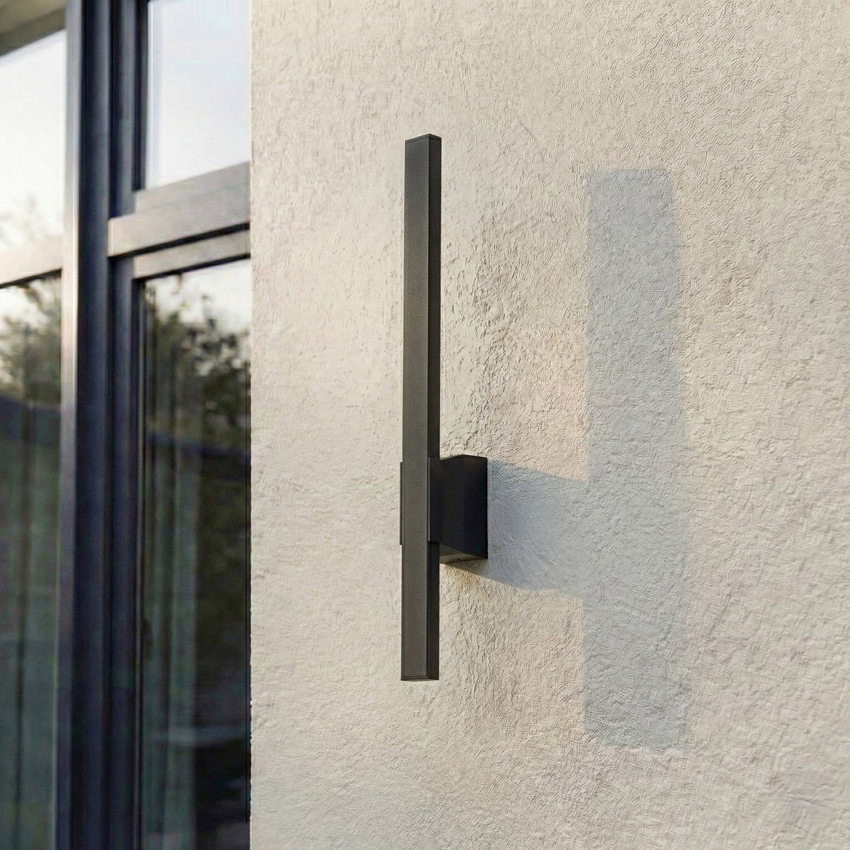 Detalj av LED utevegglampe Sakari svart aluminium 50 cm
