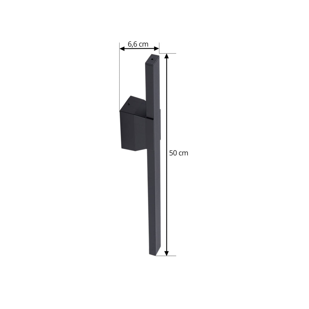 Nærbilde av LED utevegglampe Sakari svart aluminium 50 cm