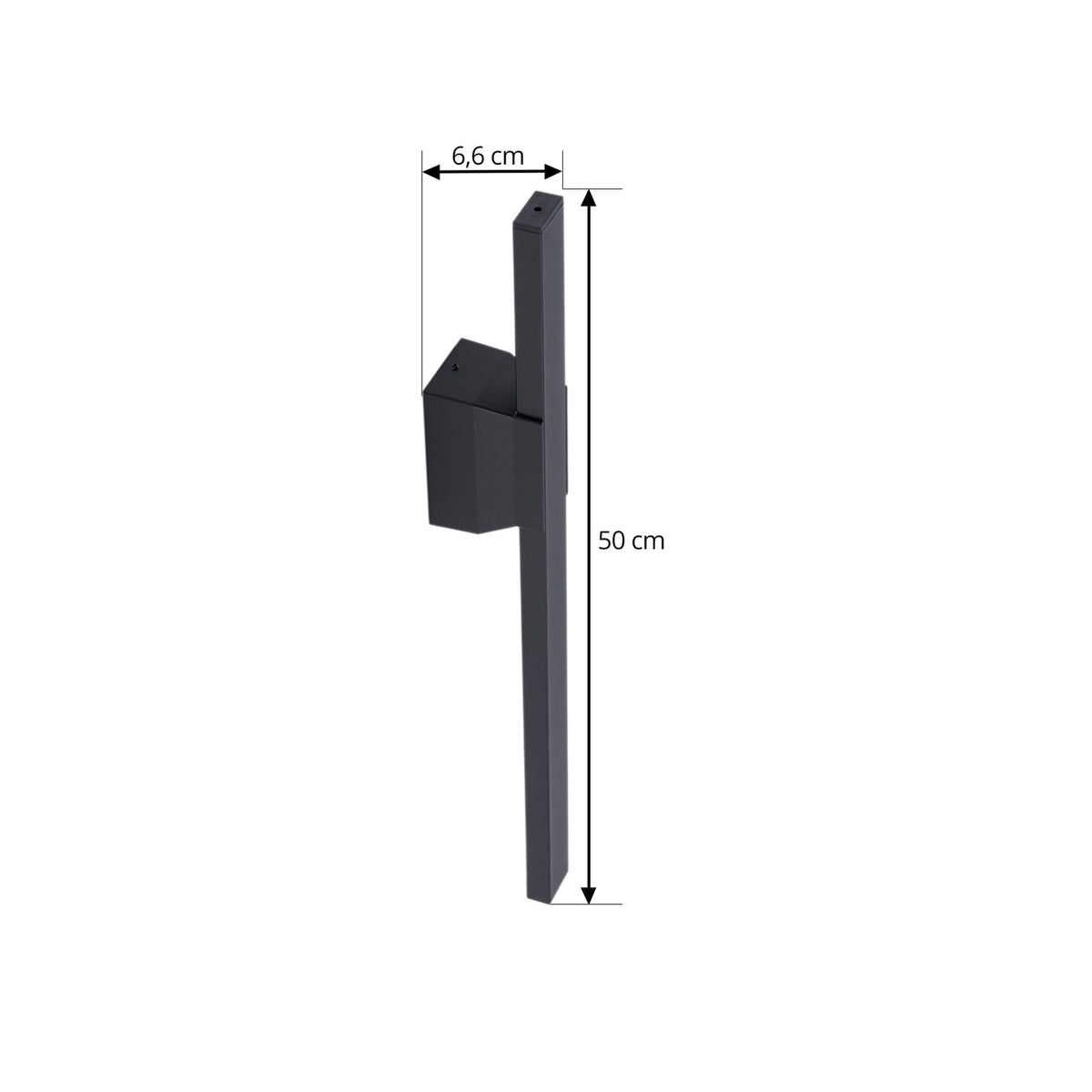 Nærbilde av LED utevegglampe Sakari svart aluminium 50 cm