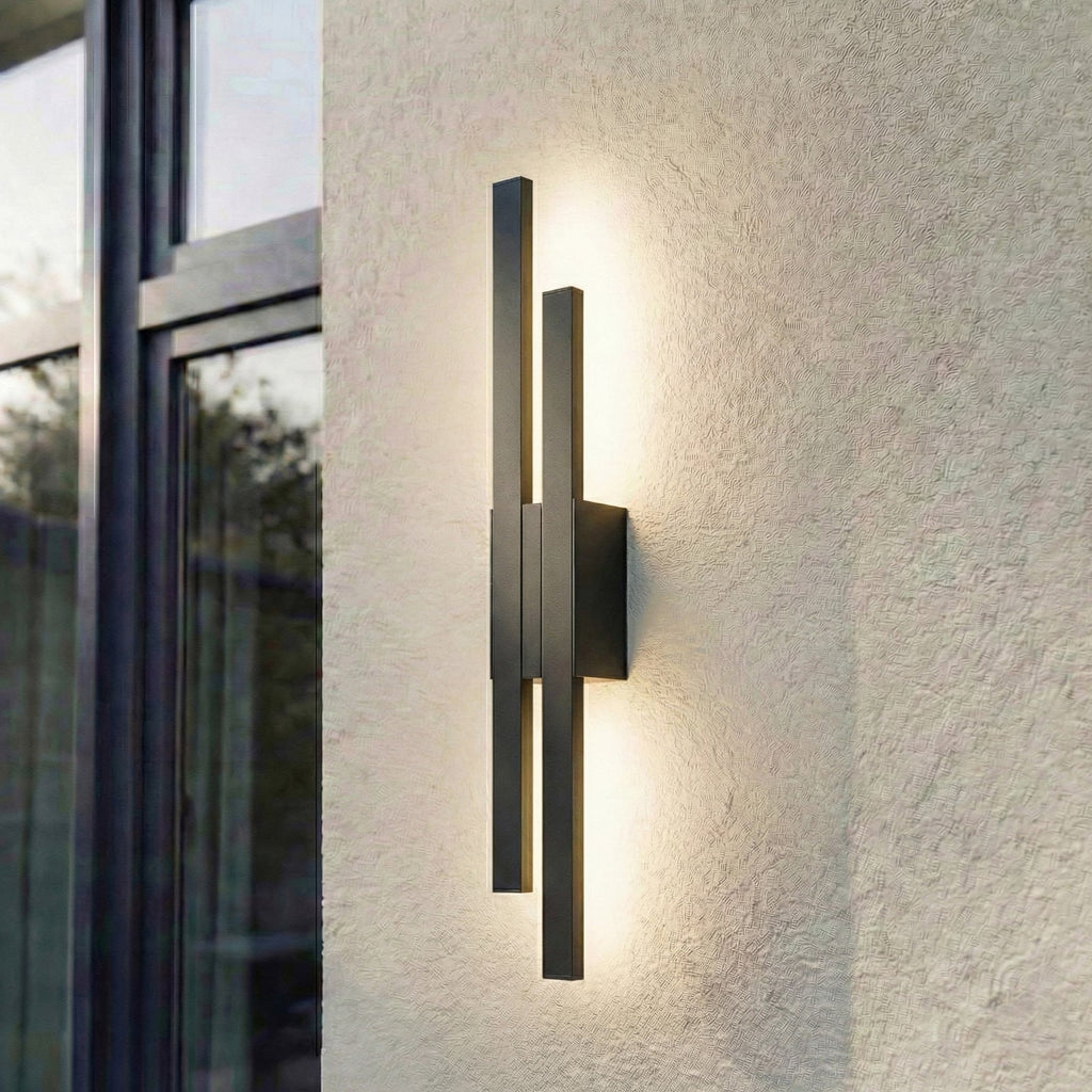 LED utevegglampe Sakari svart aluminium 59 cm bakside
