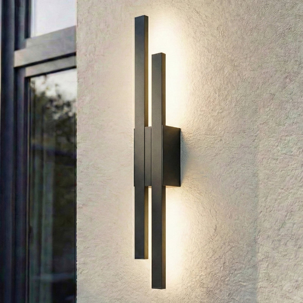 LED utevegglampe Sakari svart aluminium 59 cm forfra