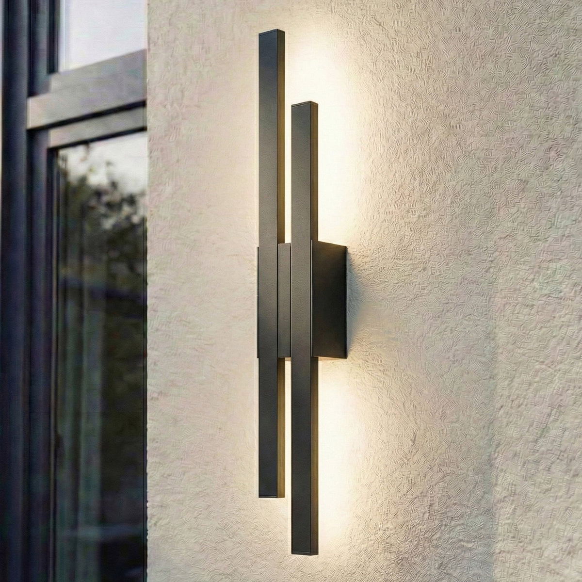 LED utevegglampe Sakari svart aluminium 59 cm forfra