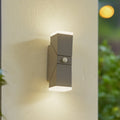 LED utevegglampe Sally 2-lys grå med sensor IP54 forfra