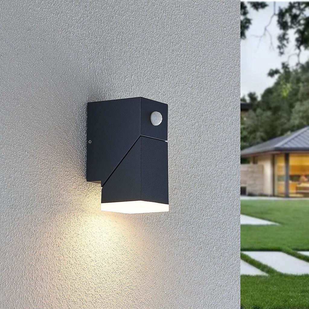 LED utevegglampe Sally med bevegelsessensor antrasitt IP54 forfra