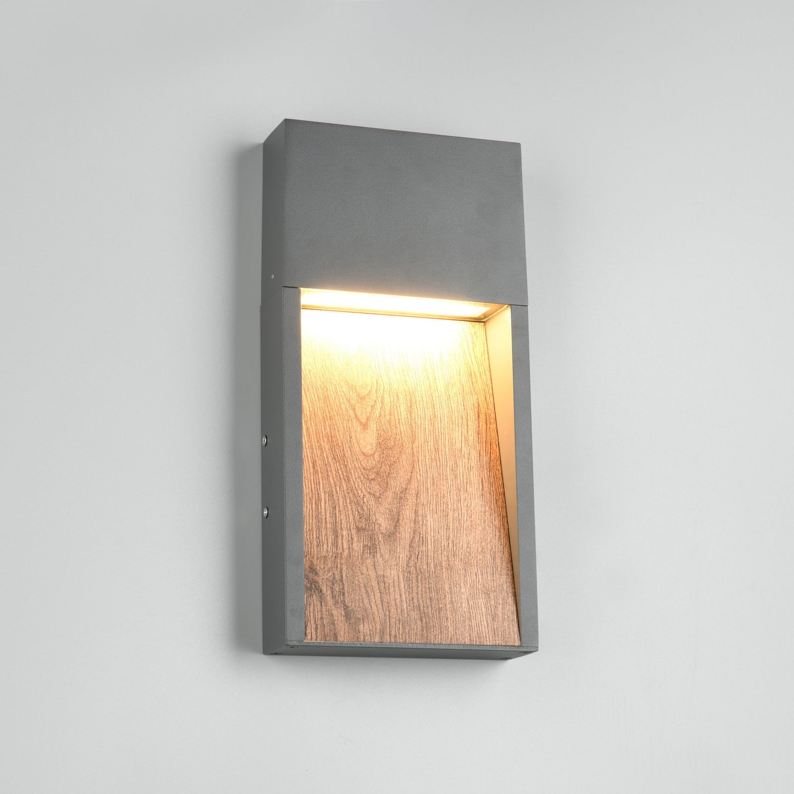 LED utevegglampe SALMON treoptikk aluminium 33 cm detalj