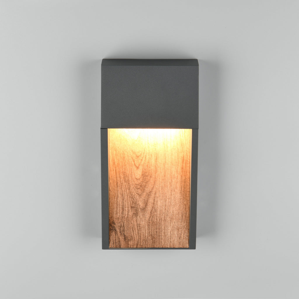 LED utevegglampe SALMON treoptikk aluminium 33 cm montert