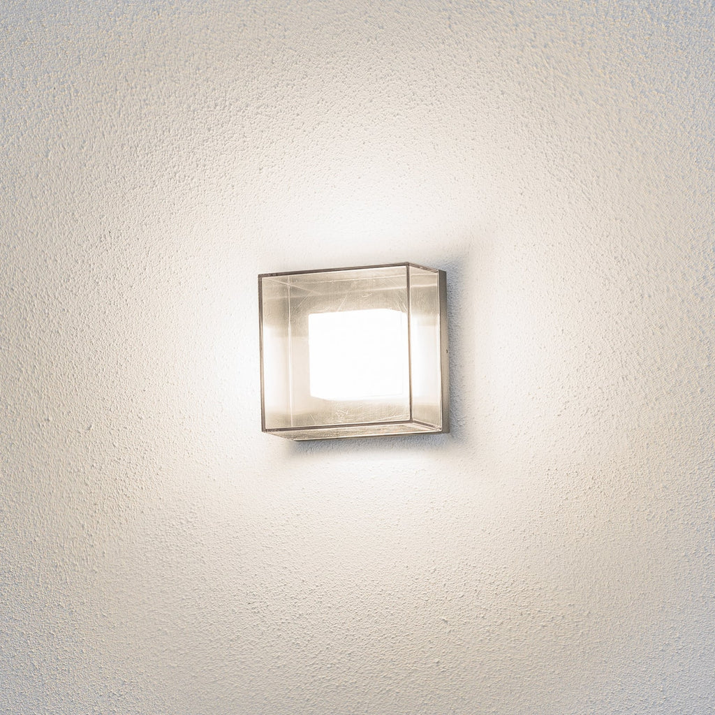 LED utevegglampe Sanremo kvadratisk grå bakside