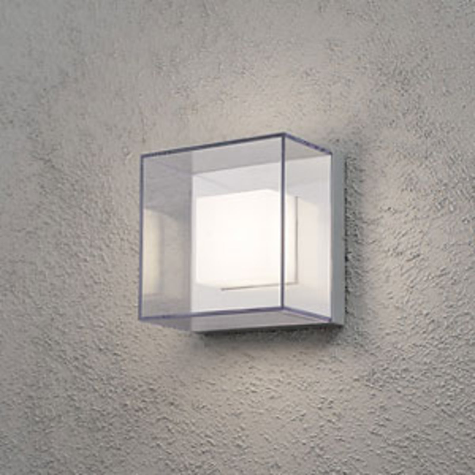 LED utevegglampe Sanremo kvadratisk grå forfra