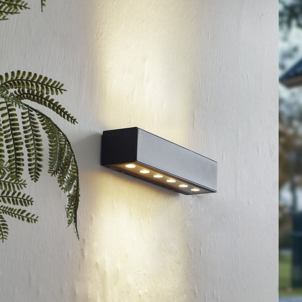 LED utevegglampe Selim svart matt 30 cm bakside