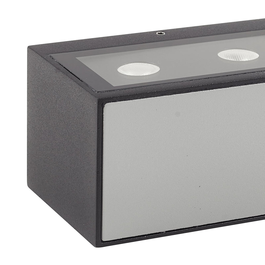 LED utevegglampe Selim svart matt 30 cm lyser opp vegg