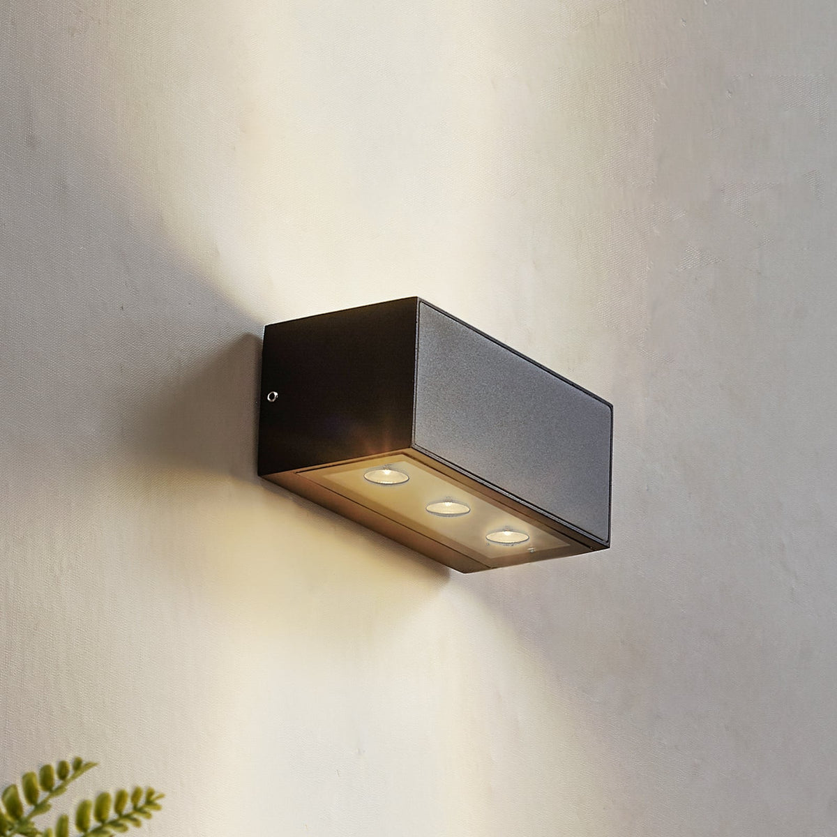 LED utevegglampe Selim svart matt forside