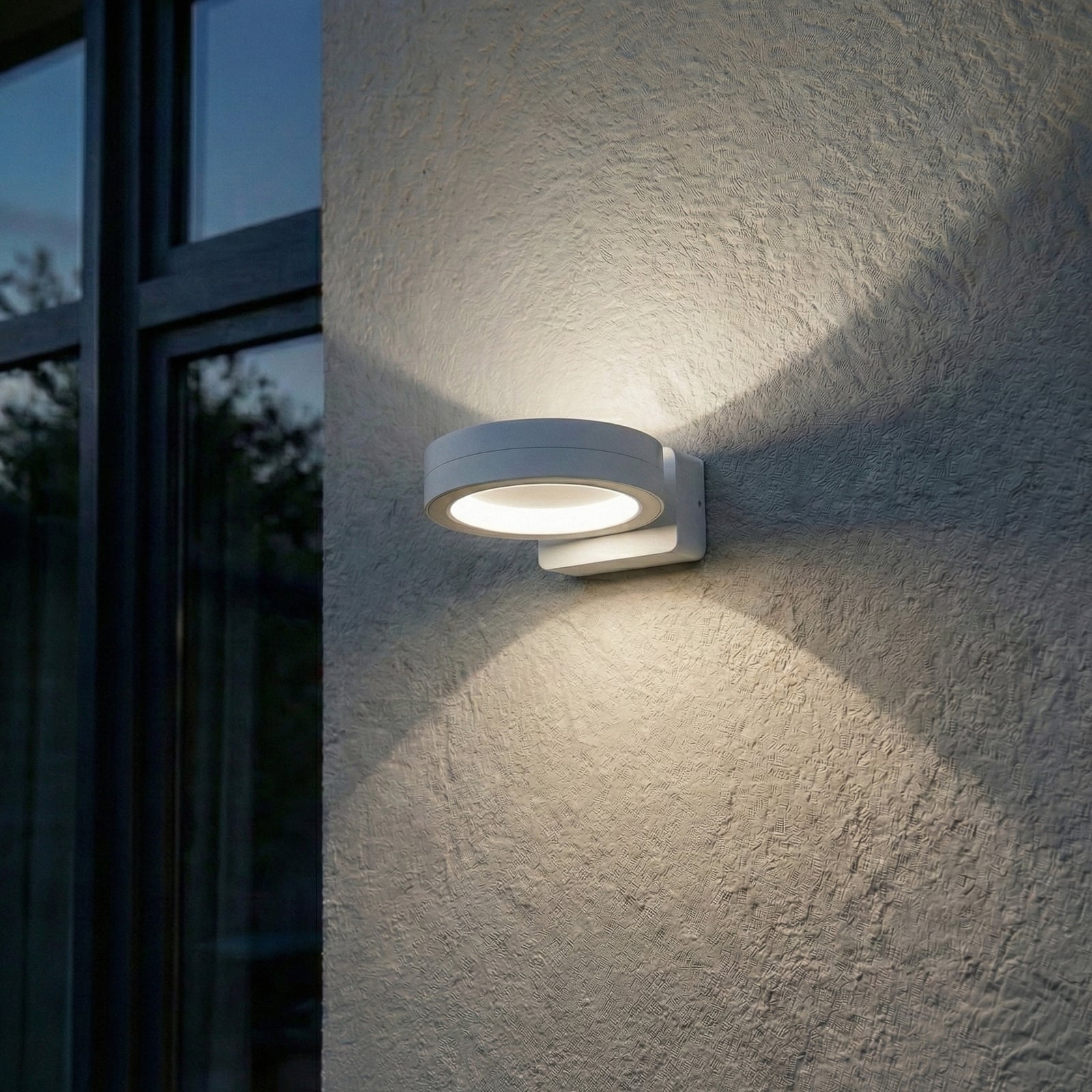 LED utevegglampe Selviro ringformet hvit bakside