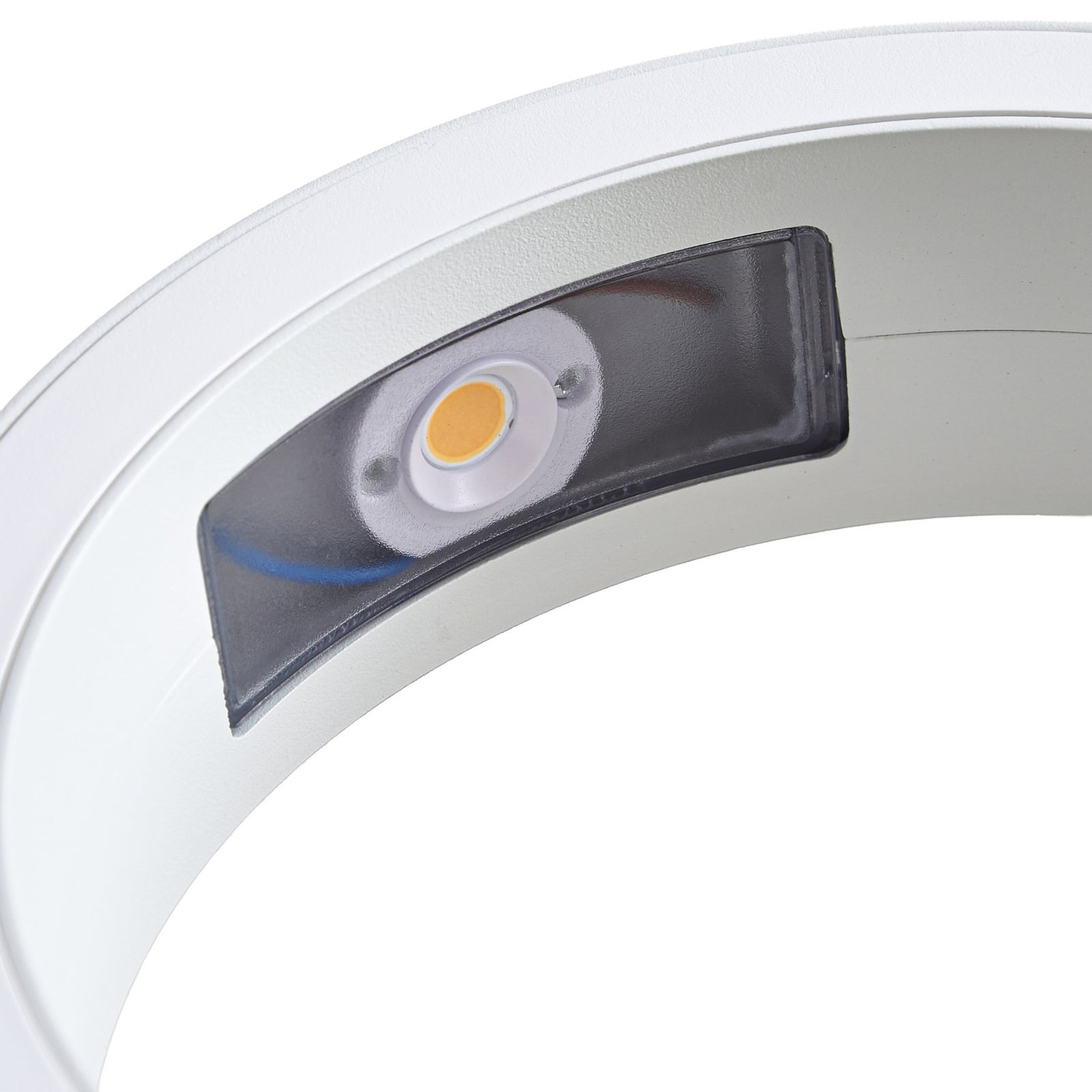 LED utevegglampe Selviro ringformet hvit detalj av materiale