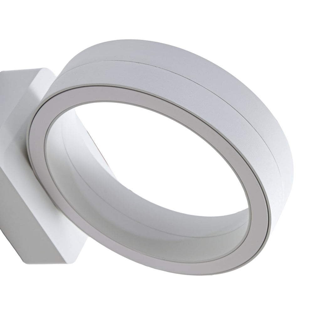 LED utevegglampe Selviro ringformet hvit sett fra siden