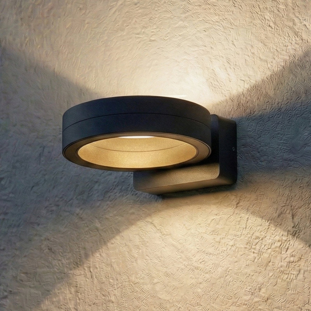 LED utevegglampe Selviro rund antrasitt Ø20 cm IP65 forfra