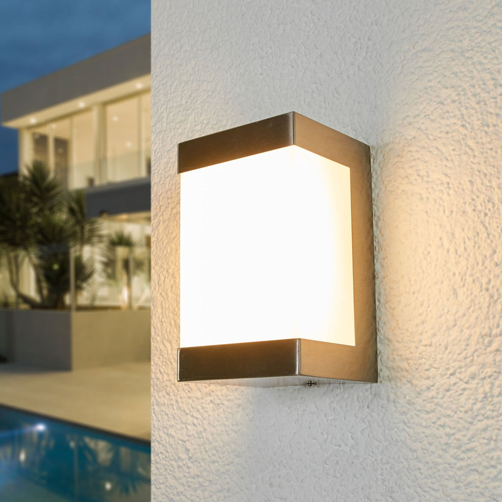 LED utevegglampe Severina rustfritt stål foran