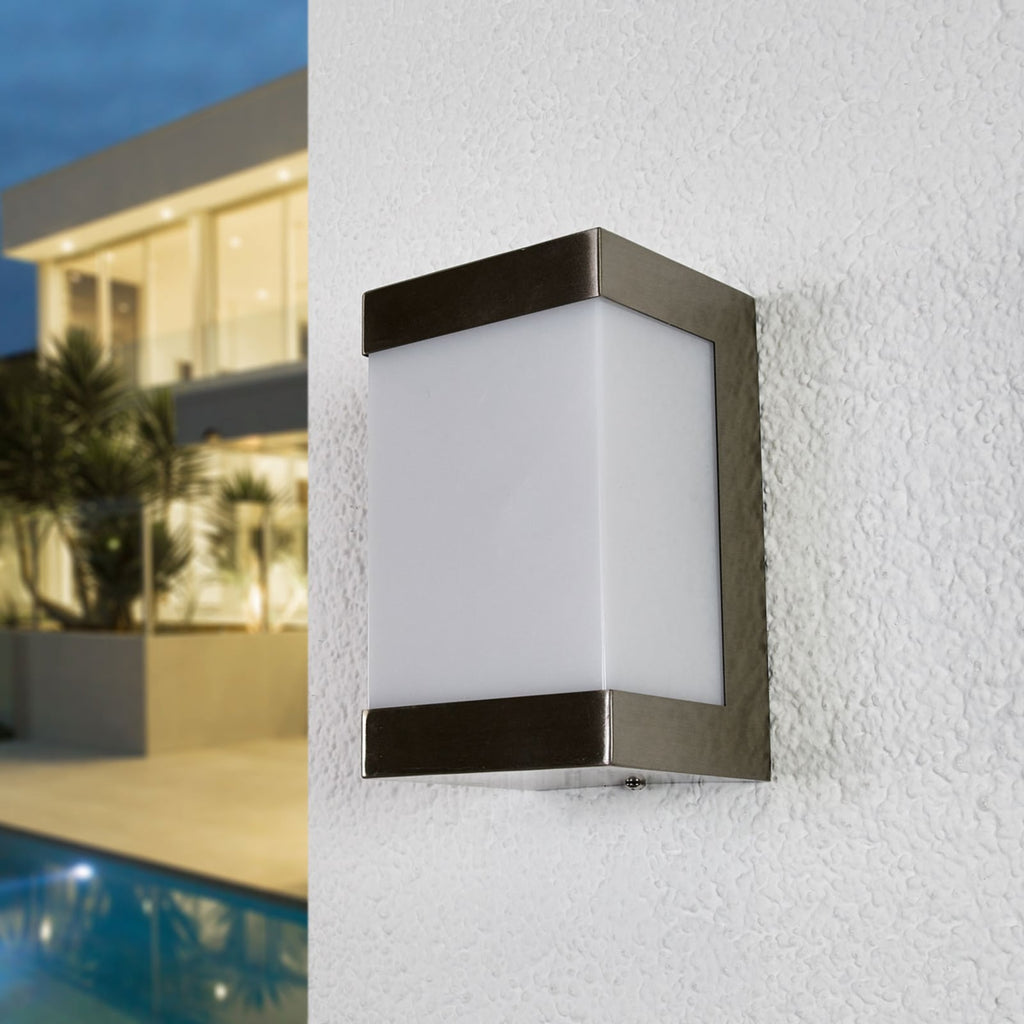 LED utevegglampe Severina rustfritt stål bakside