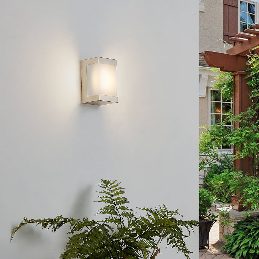 Detalj av LED utevegglampe Severina rustfritt stål