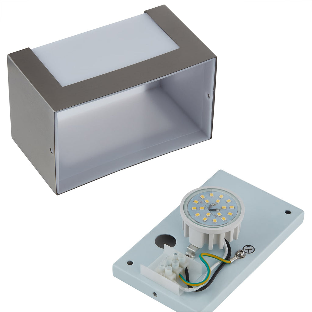 LED utevegglampe Severina rustfritt stål 15 cm IP44 - Lindby