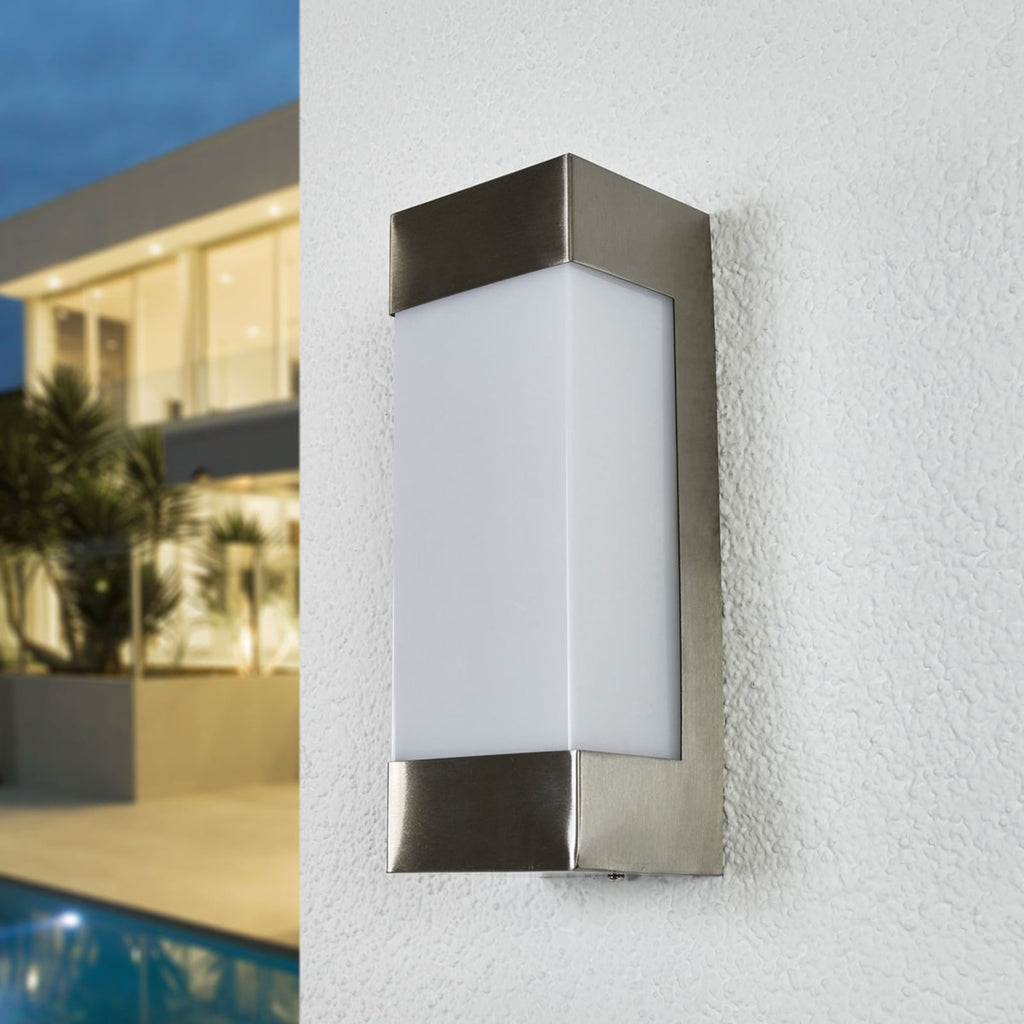 LED utevegglampe Severina rustfritt stål bakside