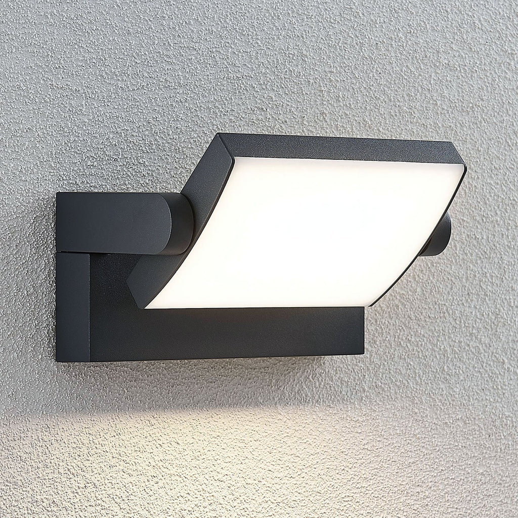 LED utevegglampe Sherin svingbar antrasitt IP54 forfra