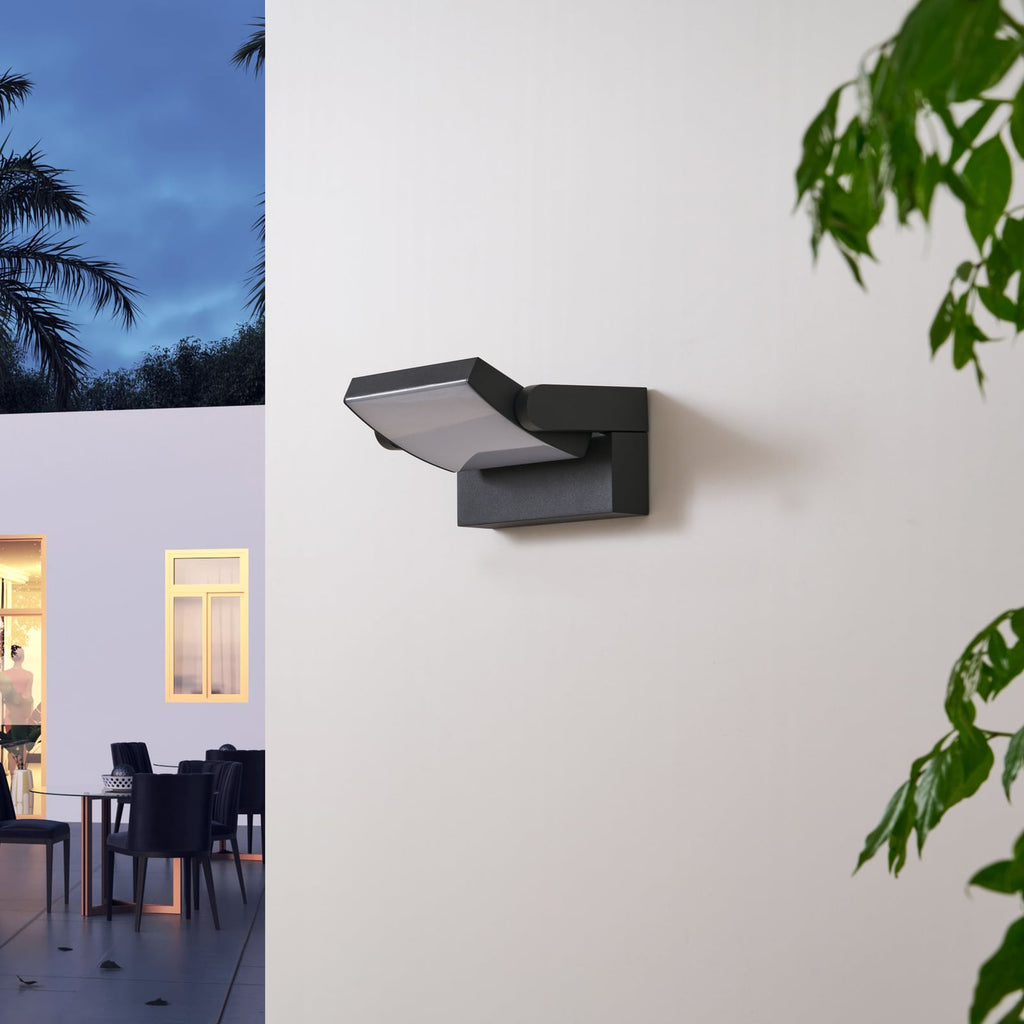 LED utevegglampe Sherin antrasitt baksiden