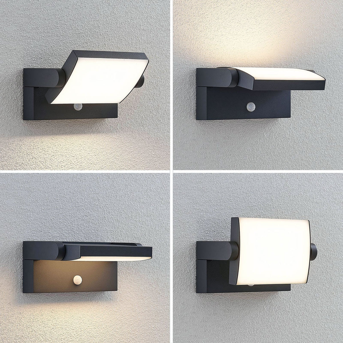 LED utevegglampe Sherin med bevegelsessensor antrasitt bakside