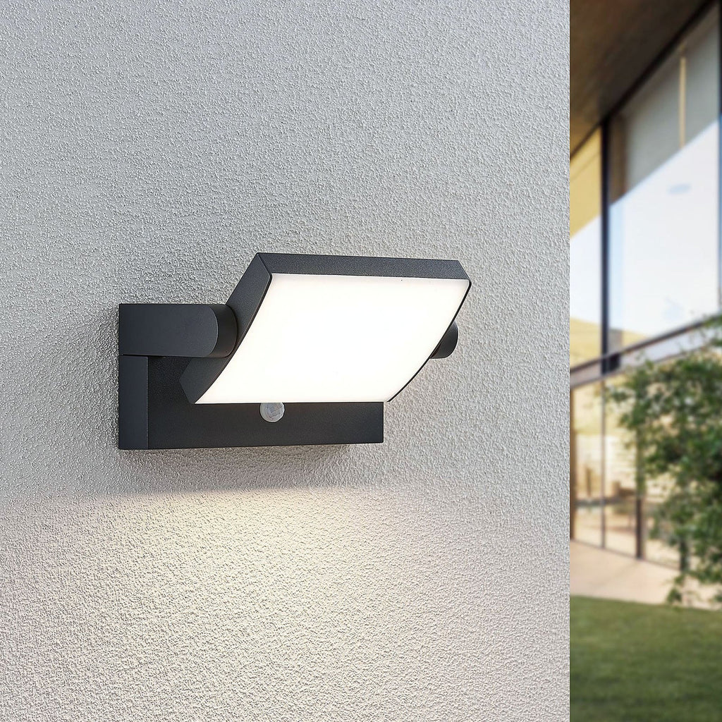 LED utevegglampe Sherin 2er-sett svingbar med sensor IP54 bakside