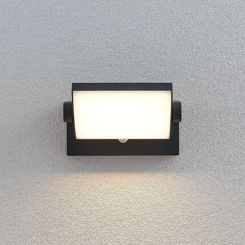 Nærbilde av bevegelsessensor på LED utevegglampe Sherin 2er-sett svingbar med sensor IP54