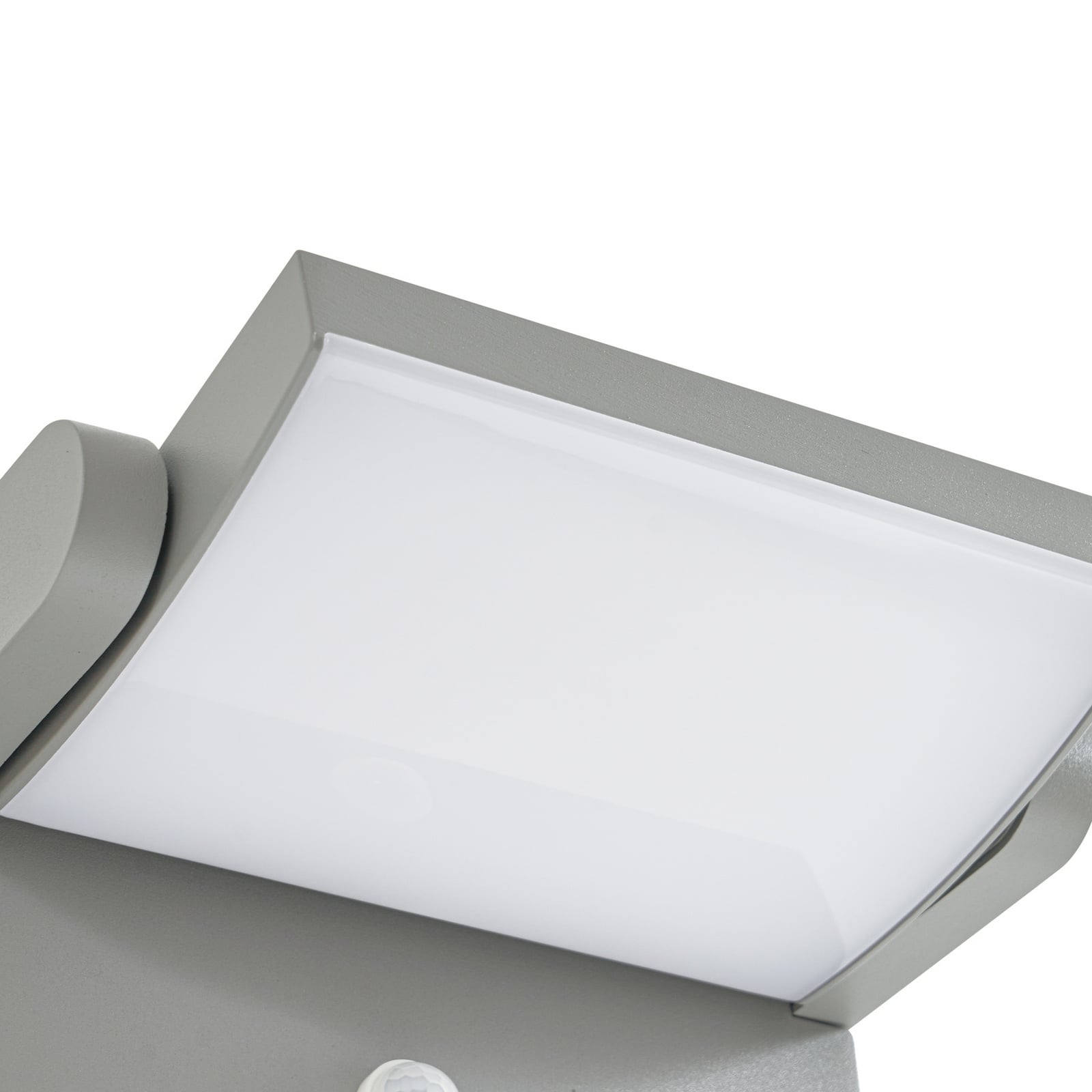 LED utevegglampe Sherin svingbar med bevegelsessensor grå IP54 lysdetalj