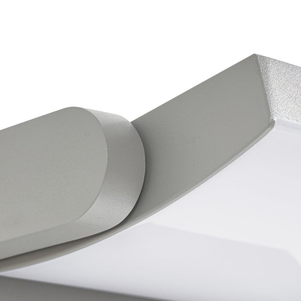 LED utevegglampe Sherin svingbar lysgrå IP54 10,8W vinklet lys